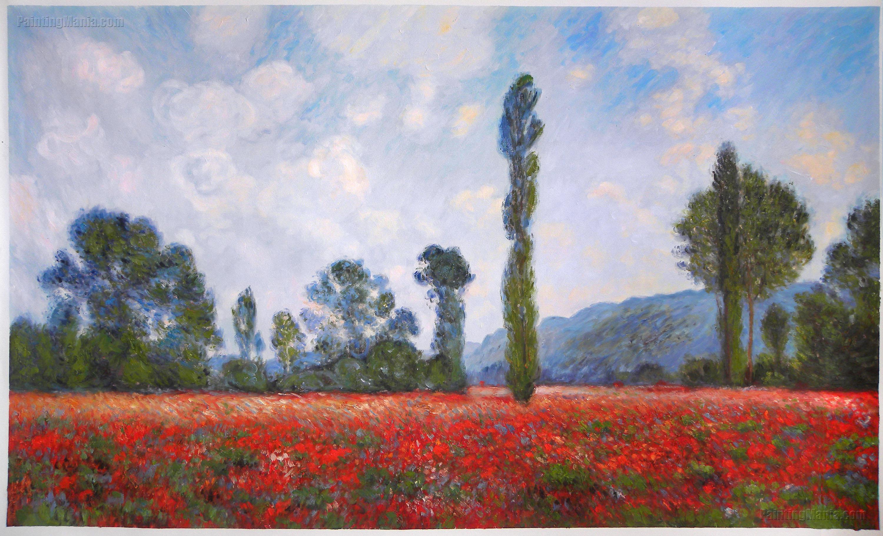 Poppy Field, Giverny - Claude Monet Paintings