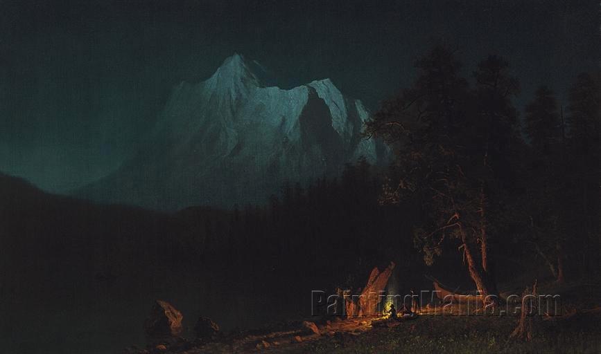 Mountainous Landscape by Moonlight