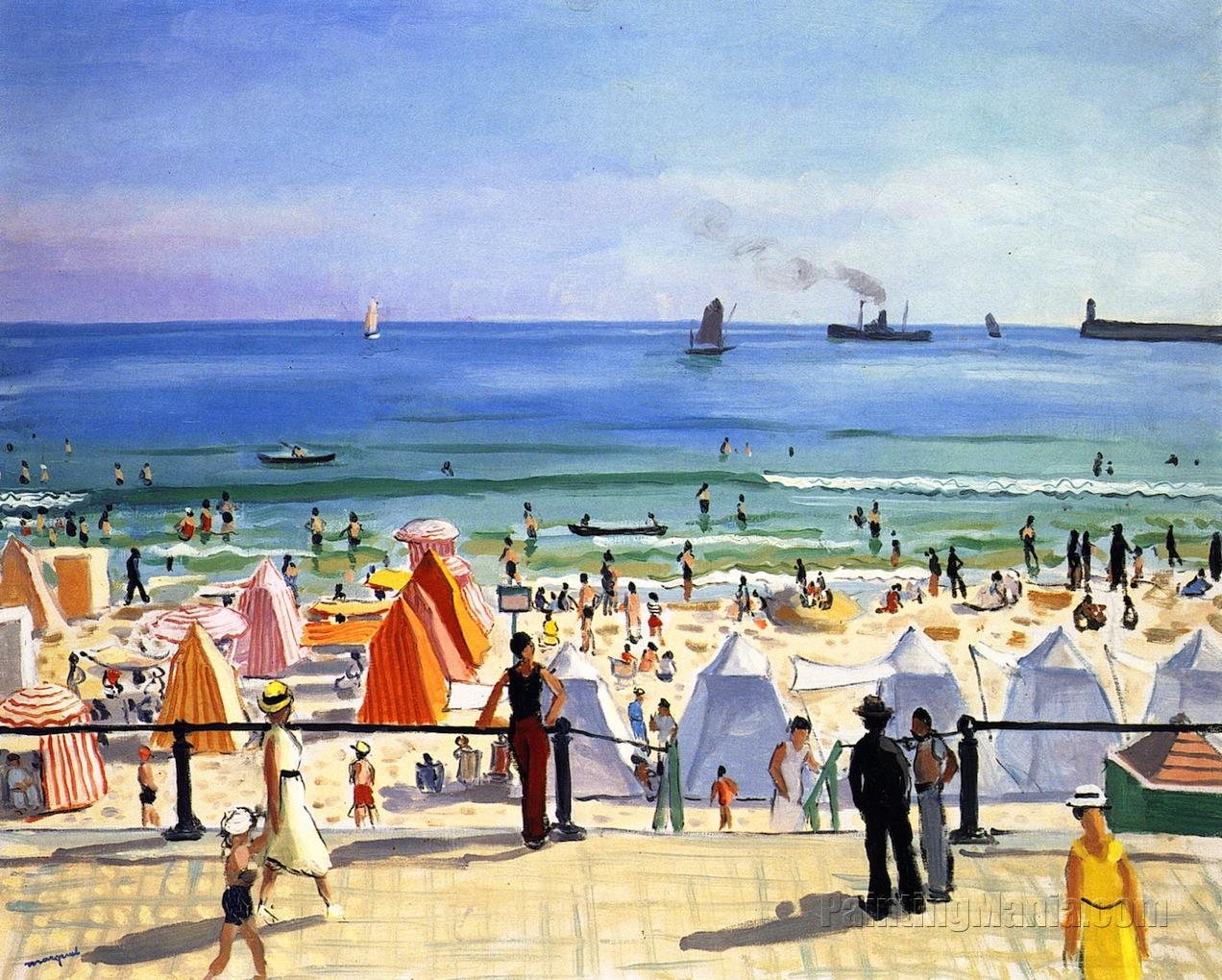 The Beach at Sables d'Olonne 1933