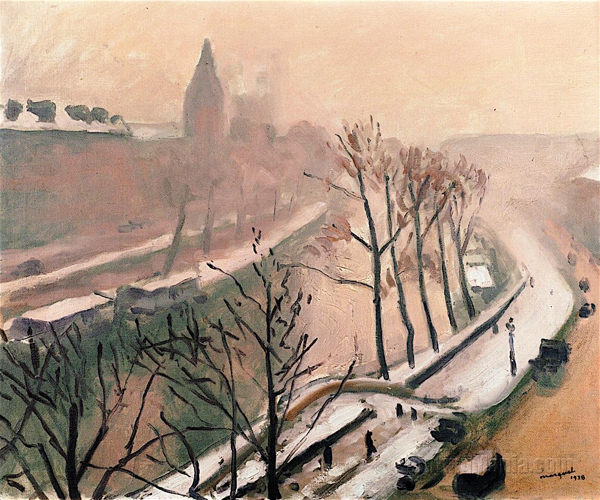 Quai des Grands Augustins, Fog and Snow