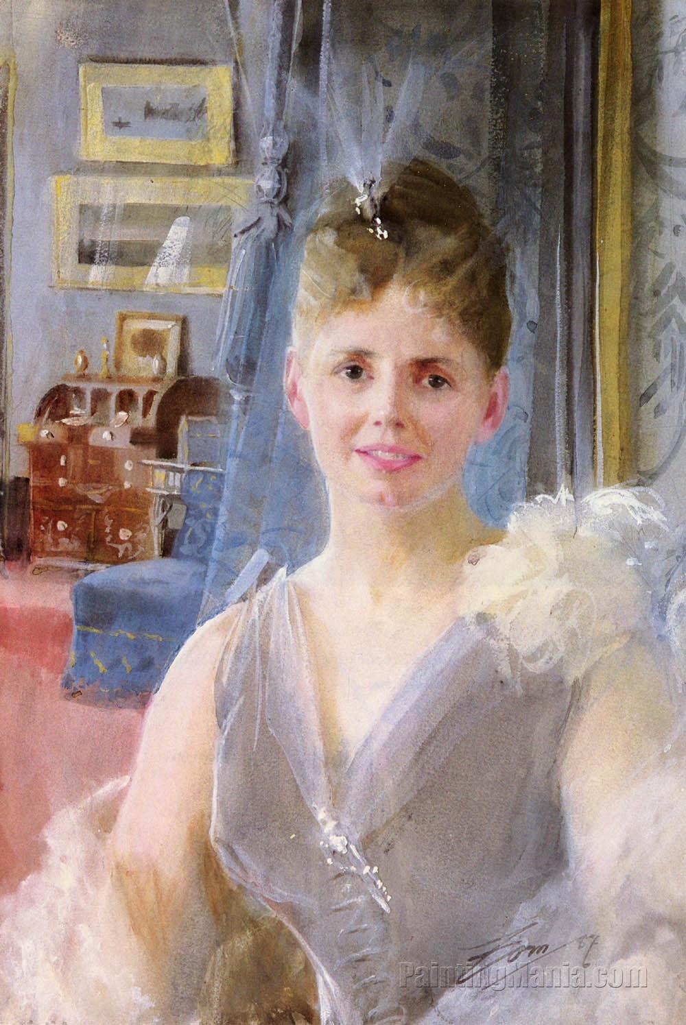 Portrait of Edith Palgrave Edward in Her London Residence