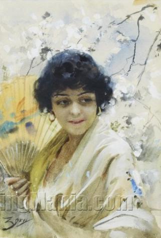 Spanish Woman with Fan