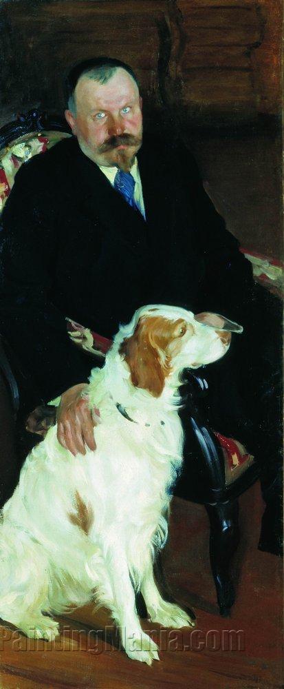 Portrait of Dr. S. Y. Lyubimov with Dog