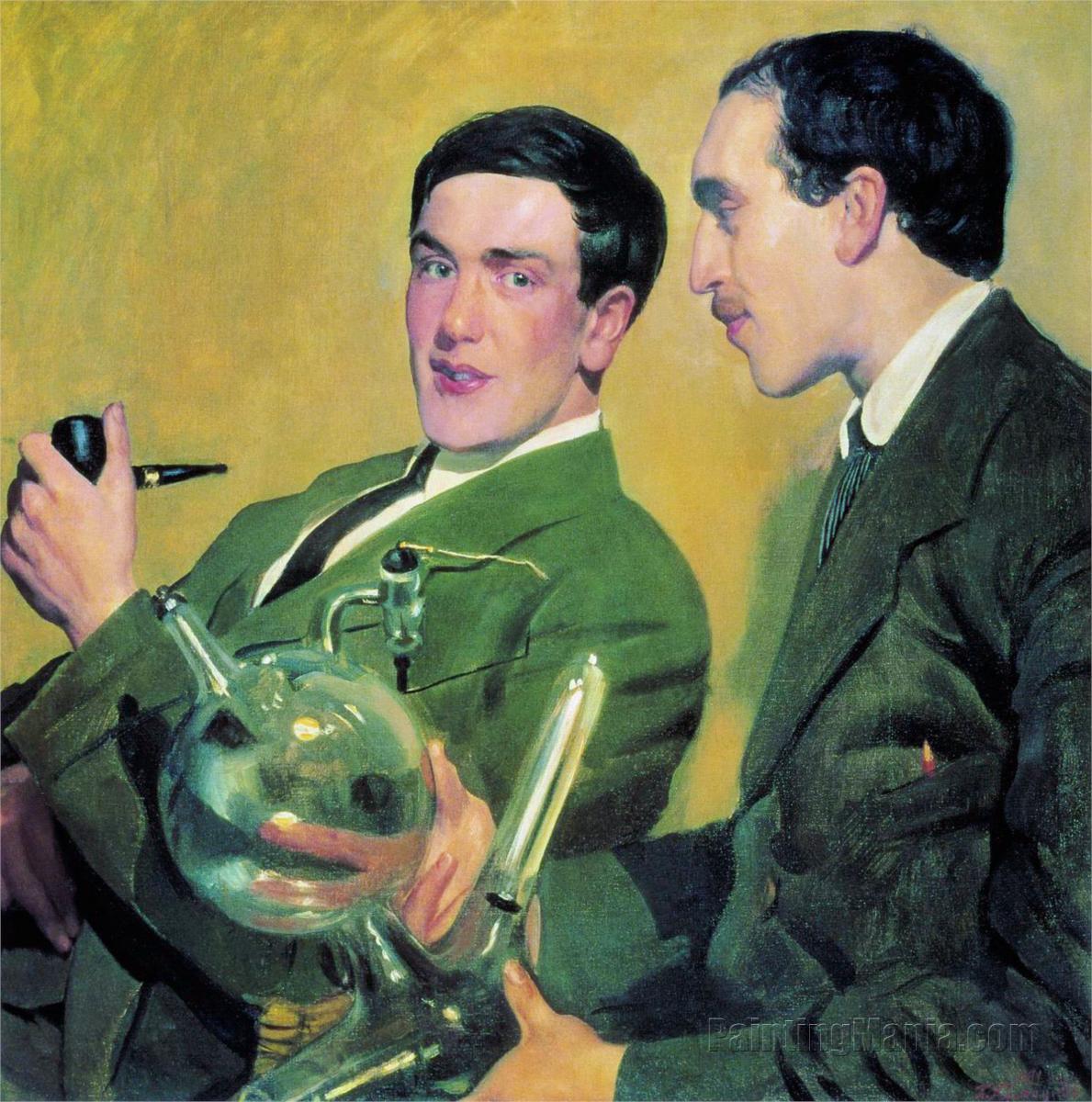 Portrait of Peter Kapitza and Nikolai Semyonov