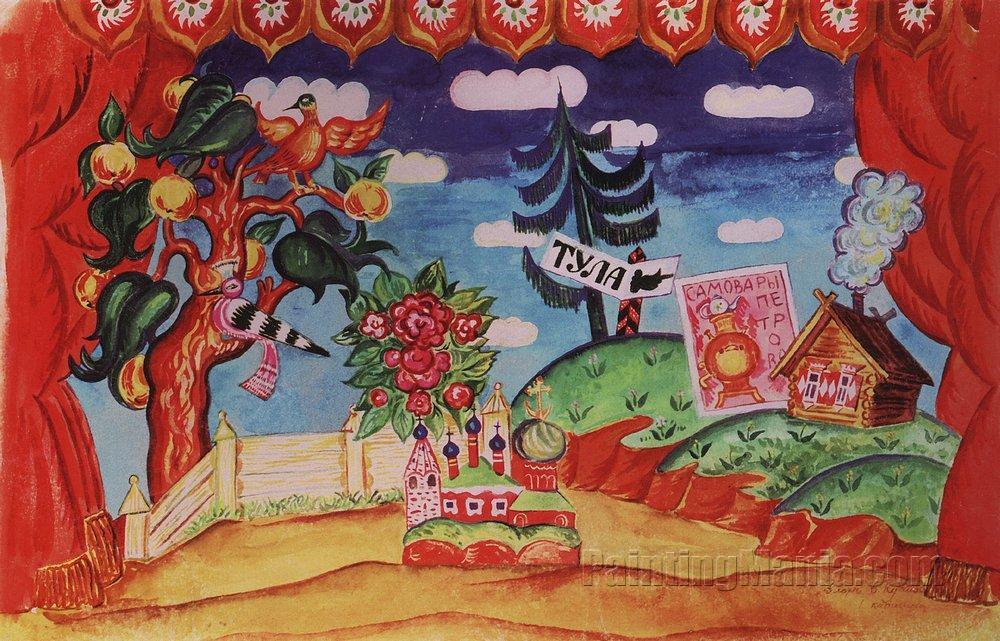 Tula. Stage Design for E. Zamyatin's Play, "The Flea"