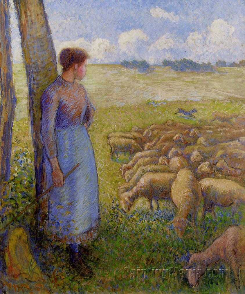 Shepherdess and Sheep