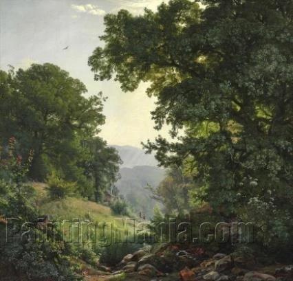 Hilly Landscape with Old Oaks