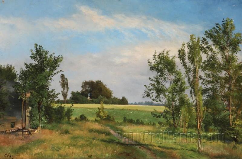 Landscape with Trees in Sunshine