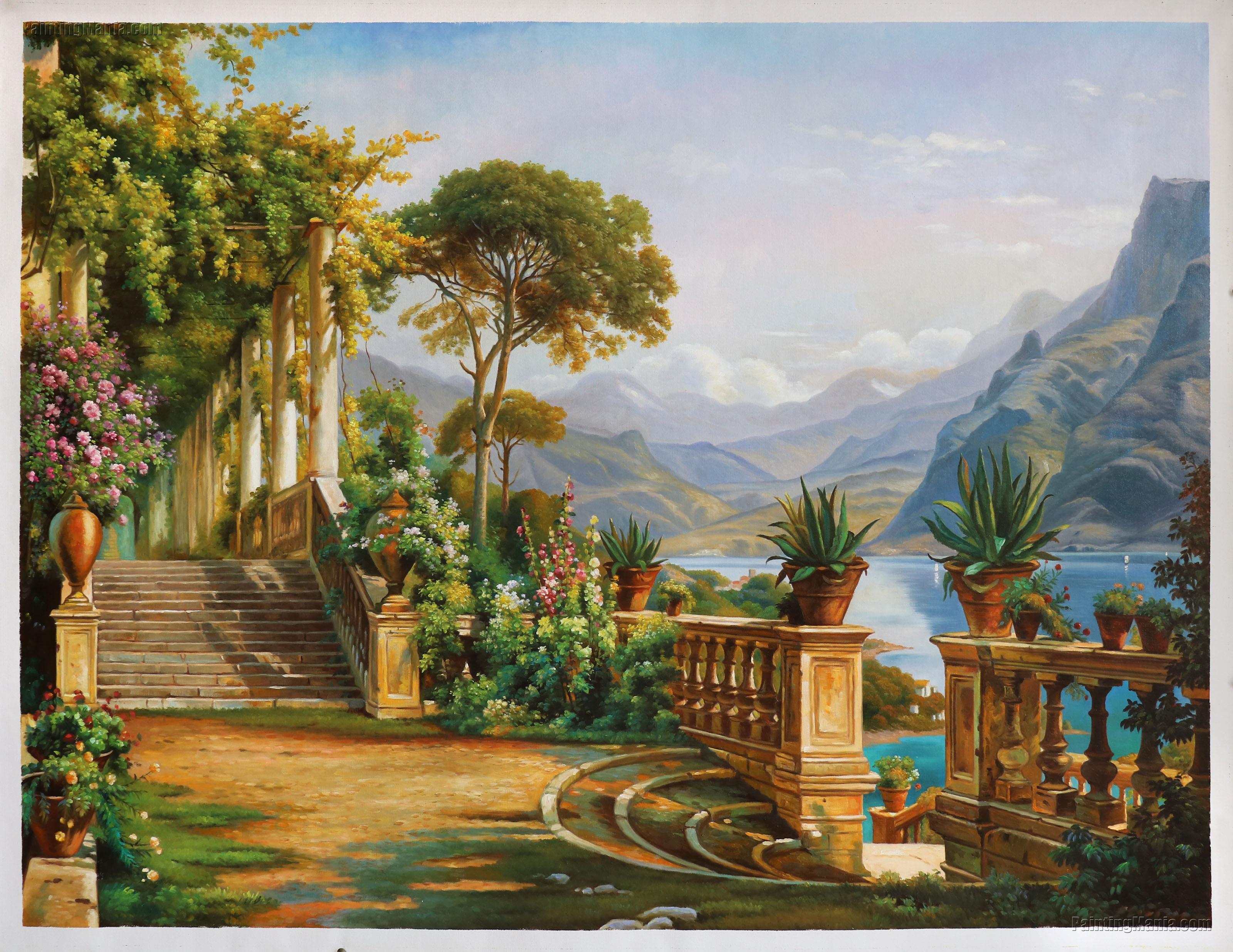 The Lodge on Lake Como (Terrace on the Lake) by Carl Frederik Aagaard