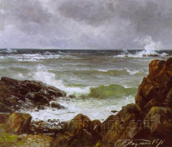 Surf at the Rocky Coast