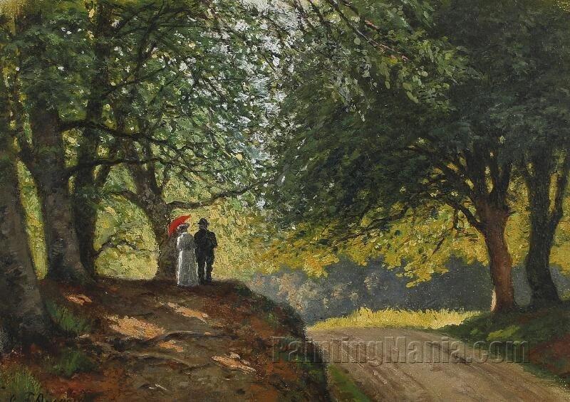 A Walking Couple in the Forest