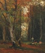 Autumn Landscape with Lumberjacks