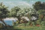 Clearing between Trees in Dyrehaven, View of Oresund