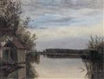 Scene from a Lake with Bathhouse