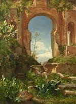 View through Ruins on Mount Etna