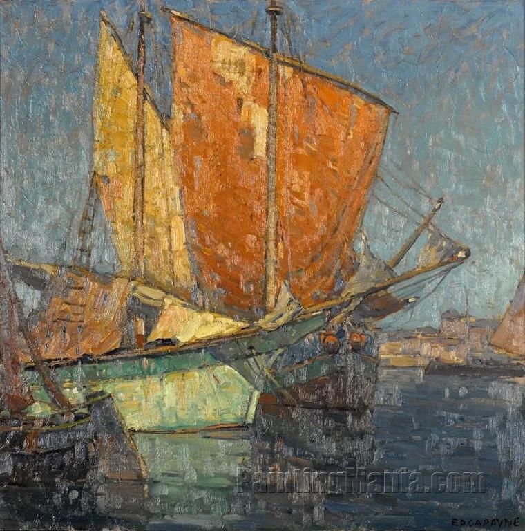 Italian fishing boats in a harbor