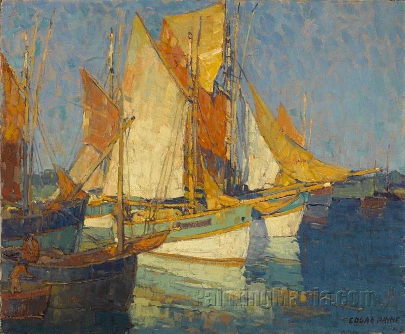 Sunlight on Brittany Boats