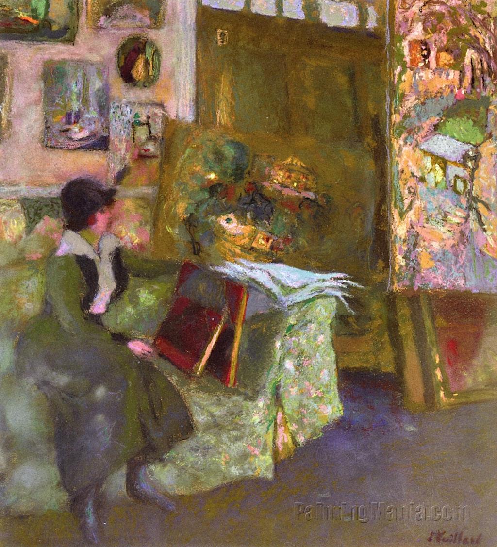 Model on a Green Sofa