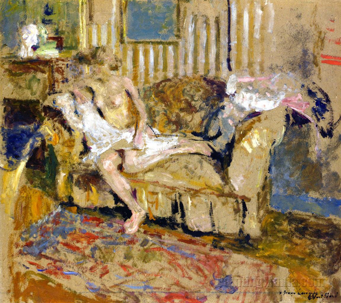 Nude in the Striped Salon