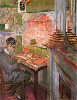 Portrait of Jadques Laroche. Child. at His Work Table