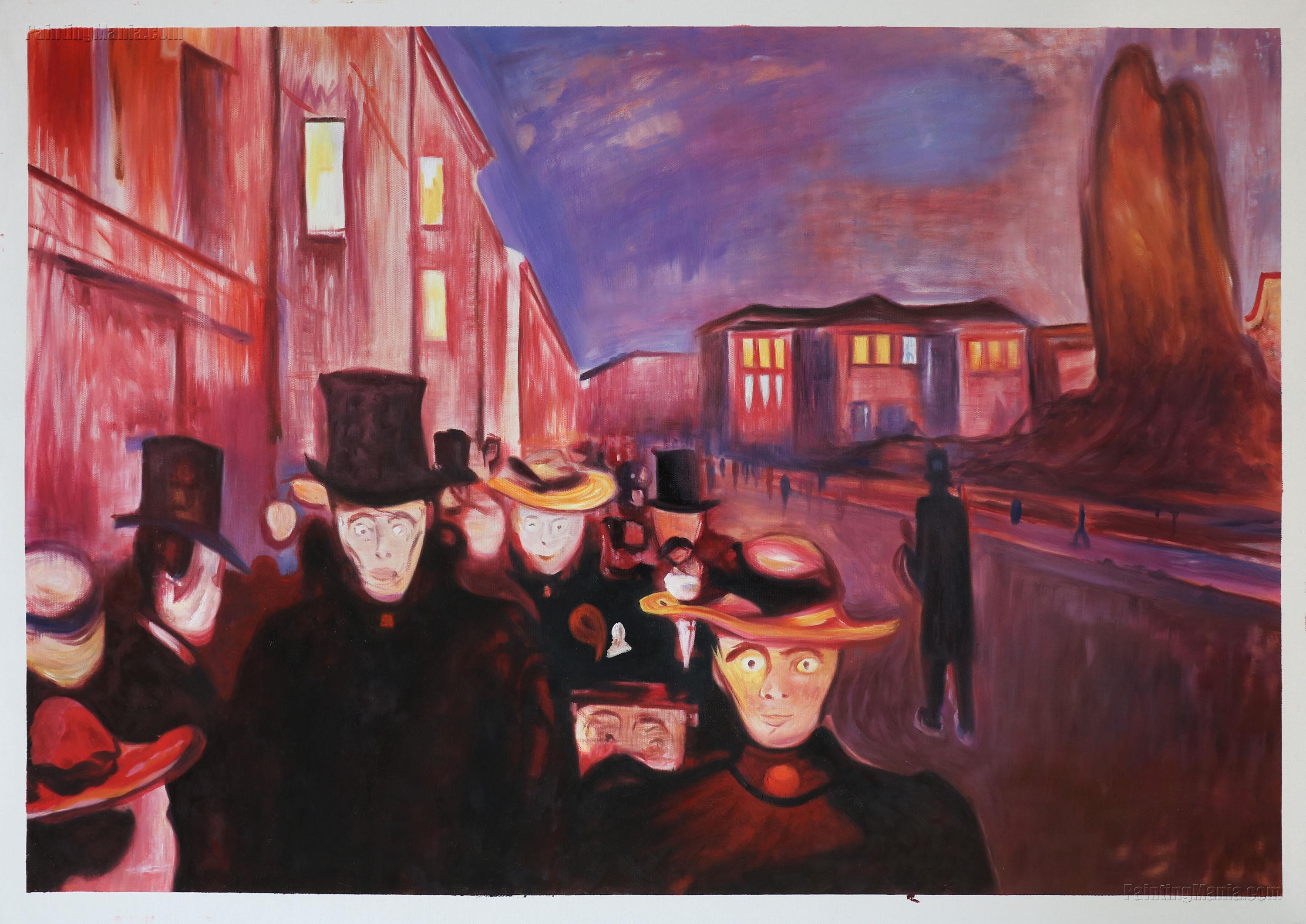 Evening on Karl Johan Street Edvard Munch Paintings