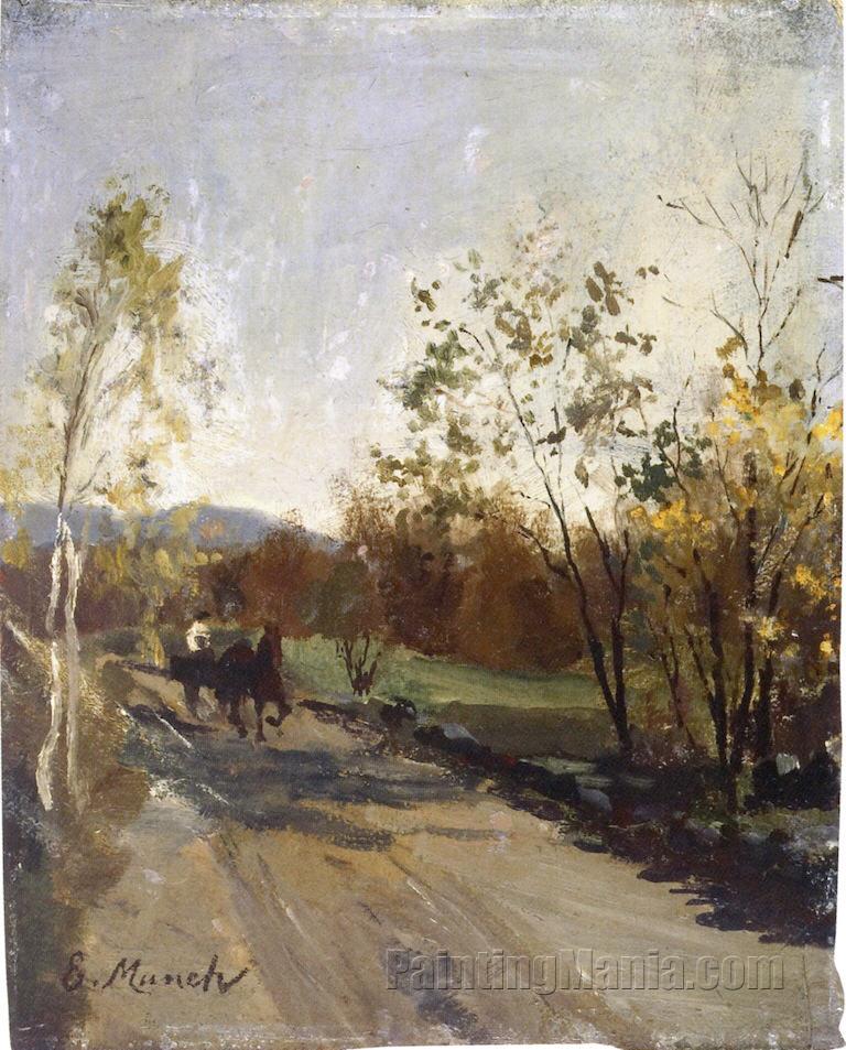 Horse and Cart on a Country Road