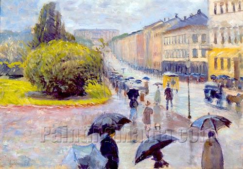 Karl Johan in the Rain