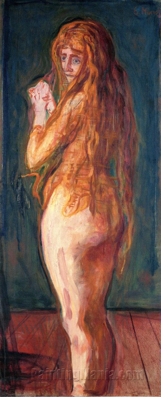 Nude with Long Red Hair