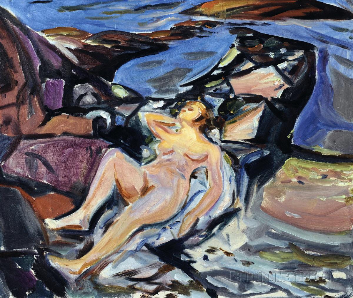 Sunbathing (Ingeborg by the Fjord)