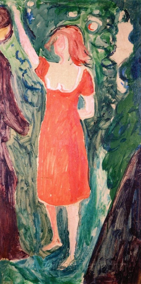 Lady in Red Dress Painting