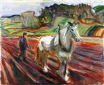 Man Plowing with a White Horse 1919-1920