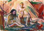 Naked Man and Woman Seated