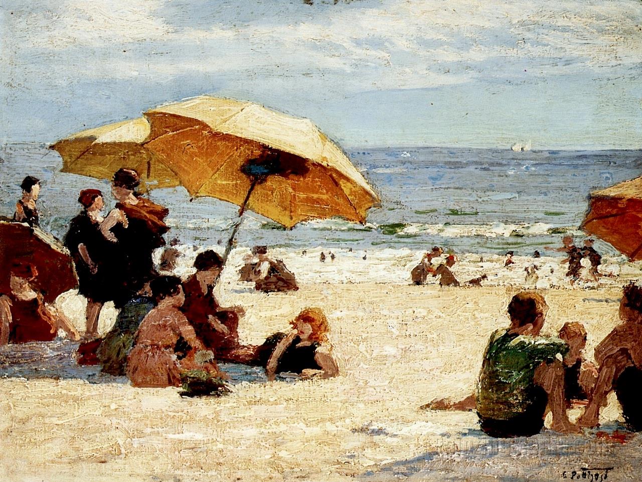 Картина на пляже. Edward Henry Potthast Paintings. Живопись Эдварда Генри Поттаст. Edward Henry Potthast художник. Edward Henry Potthast картины.