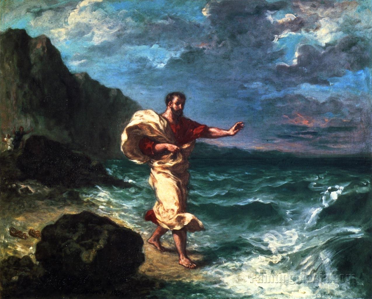 Demosthenes Declaiming by the Seashore