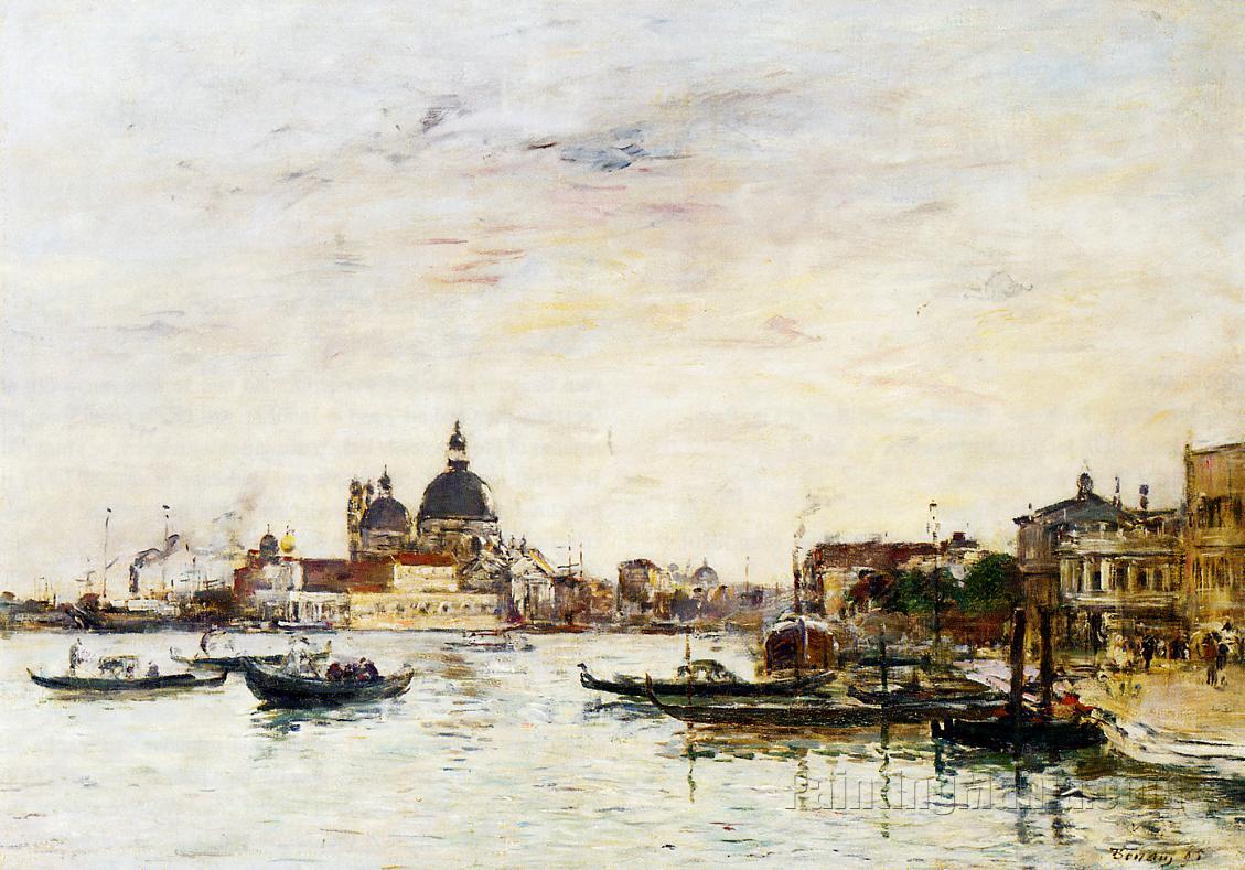 Venice, the Mole at the Entrance of the Grand Canal and the Salute