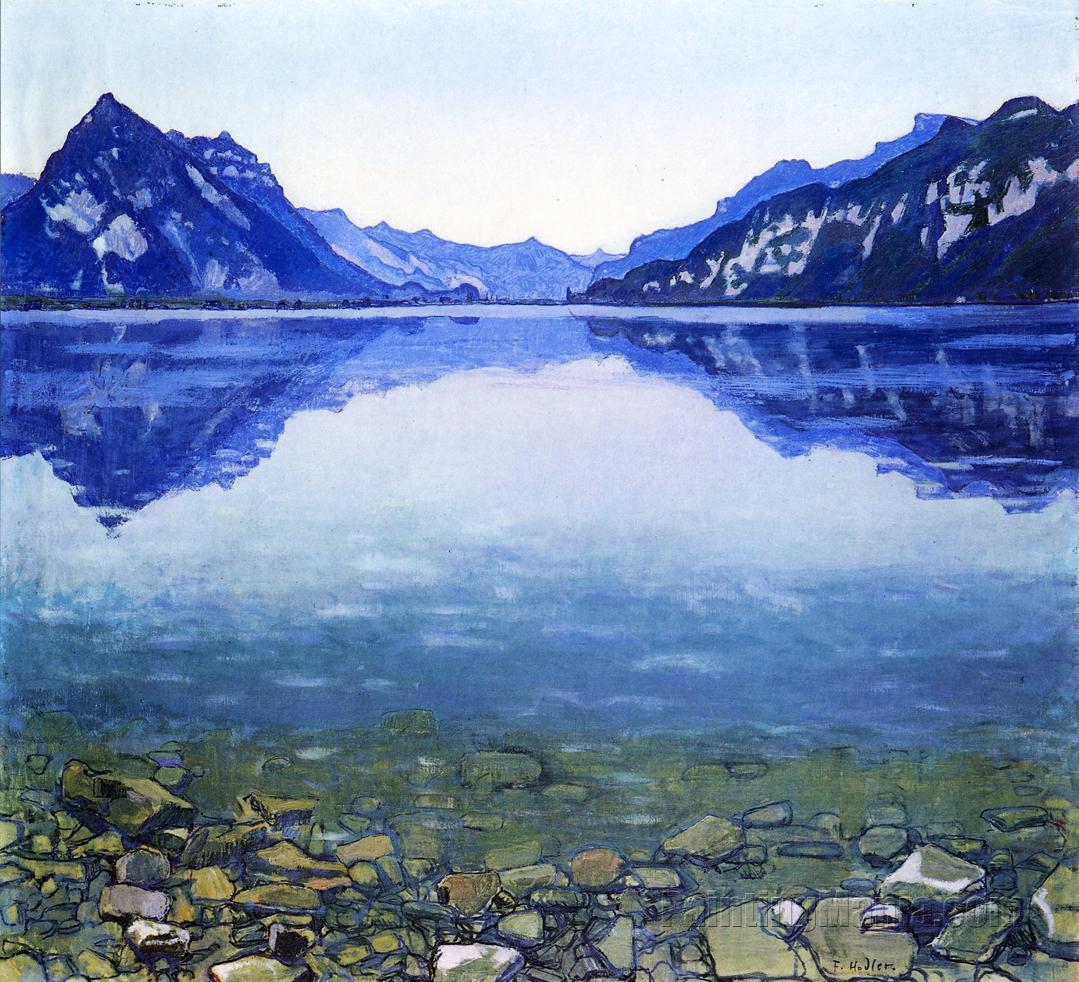 Mountain Landscapes By Ferdinand Hodler DailyArt Magazine   Lake Thun Landscape 169 14241 