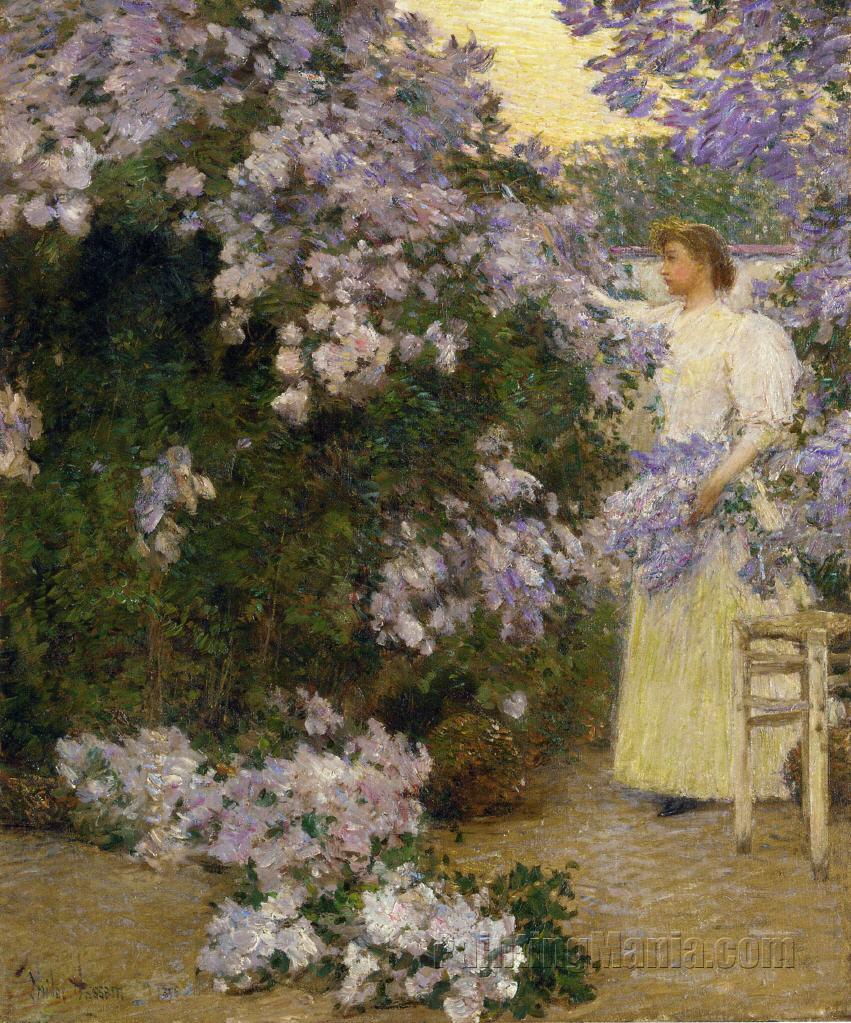 Mrs. Hassam in the Garden 1896