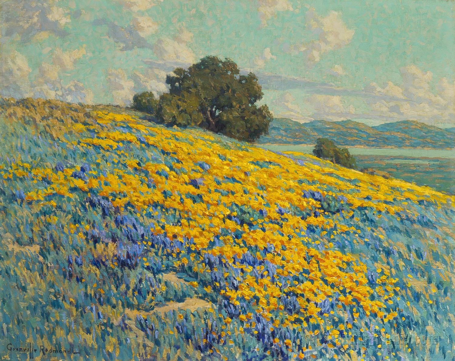 California Landscape with Poppies and Lupine 2