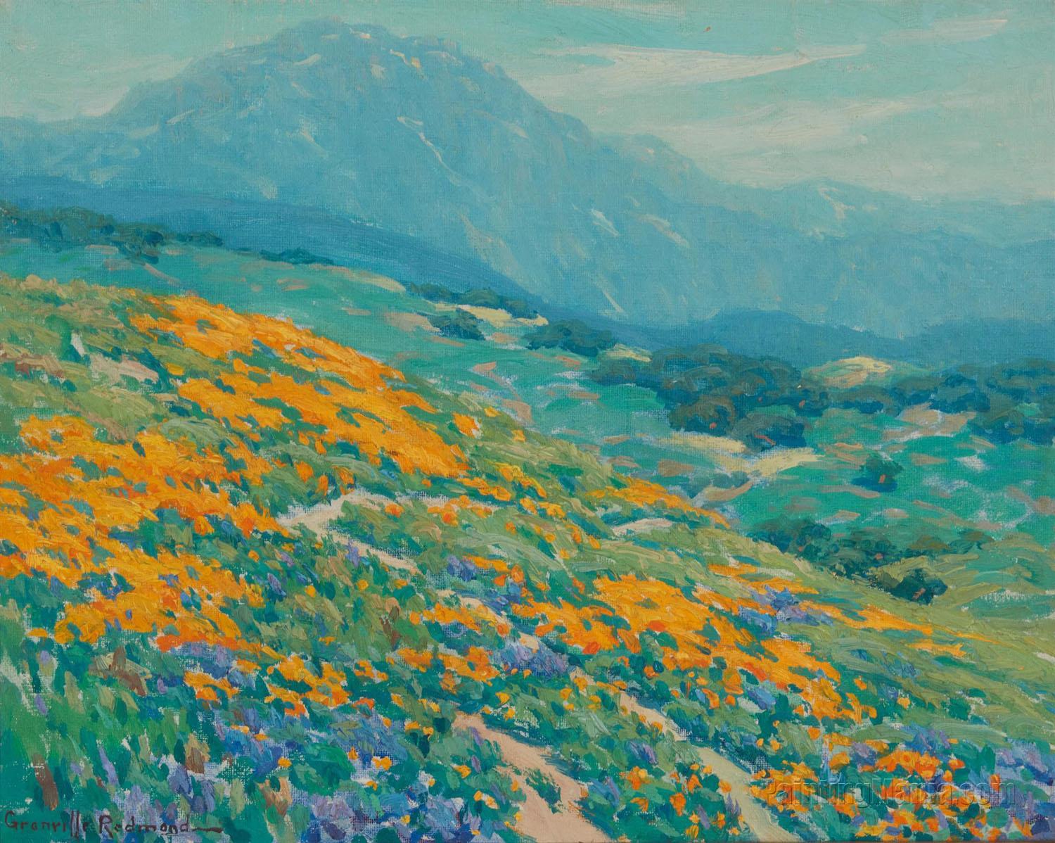 Landscape with Poppies and Lupine