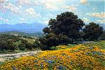 Poppy Field with Oaks and Lupines