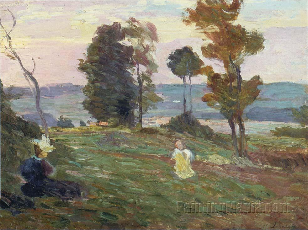 Mother and child in the fields