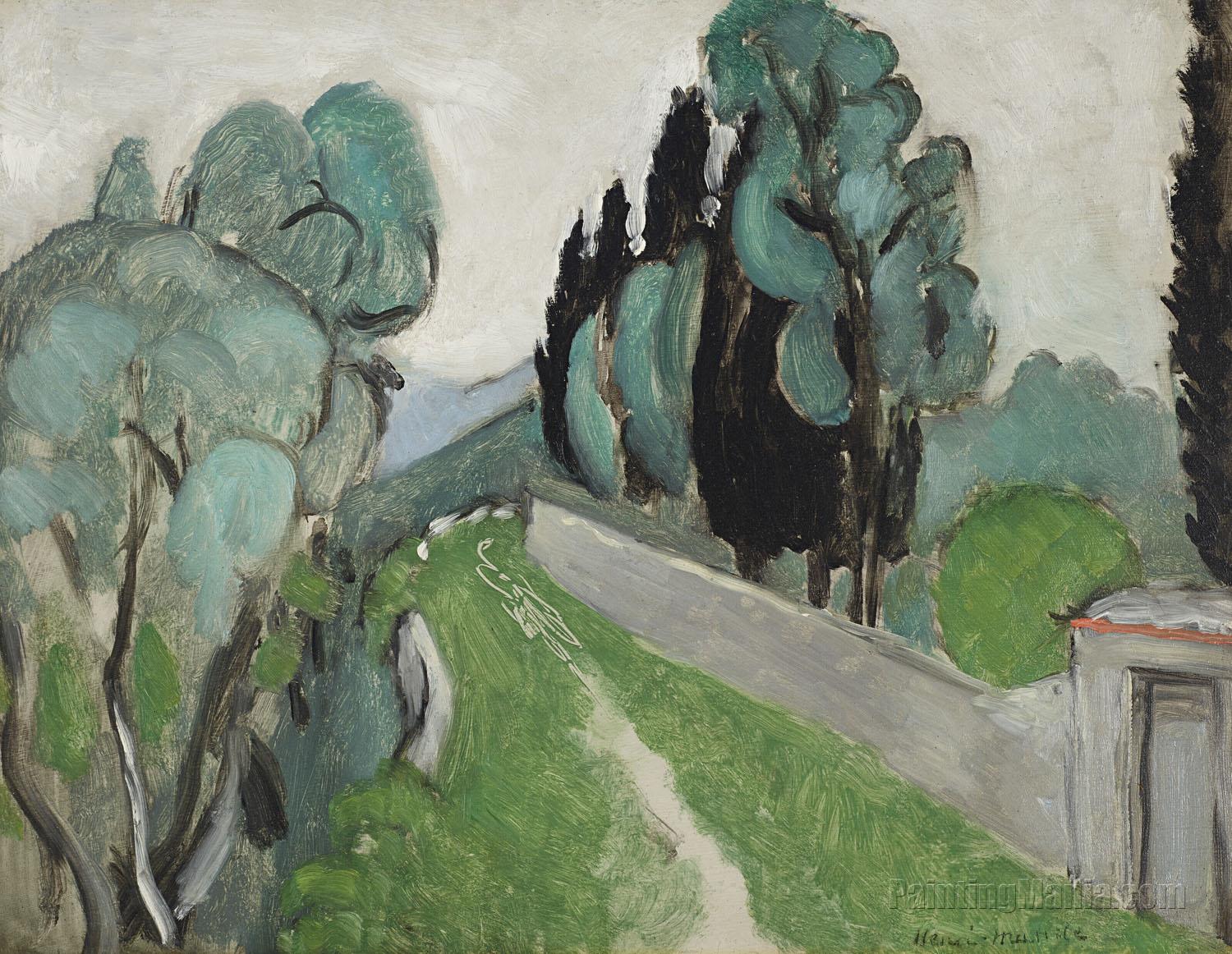 Landscape with Cypresses and Olive Trees around Nice