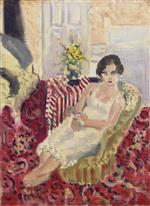 Seated Figure, Striped Carpet