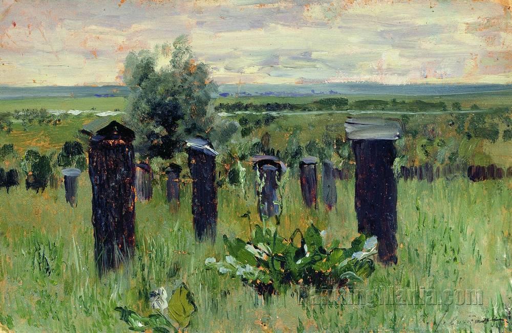 Landscape with Beehives