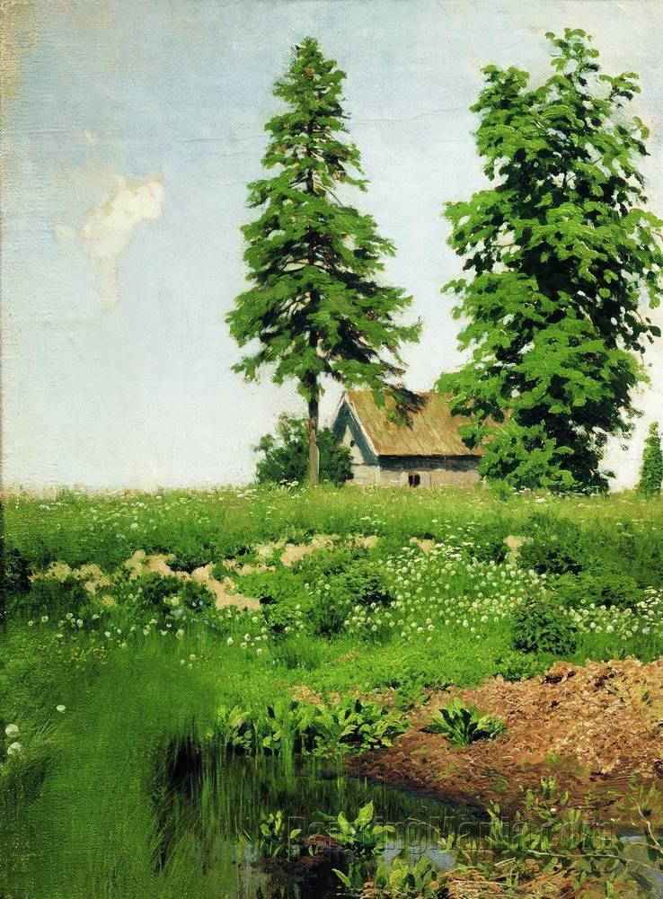 Small Hut in a Meadow