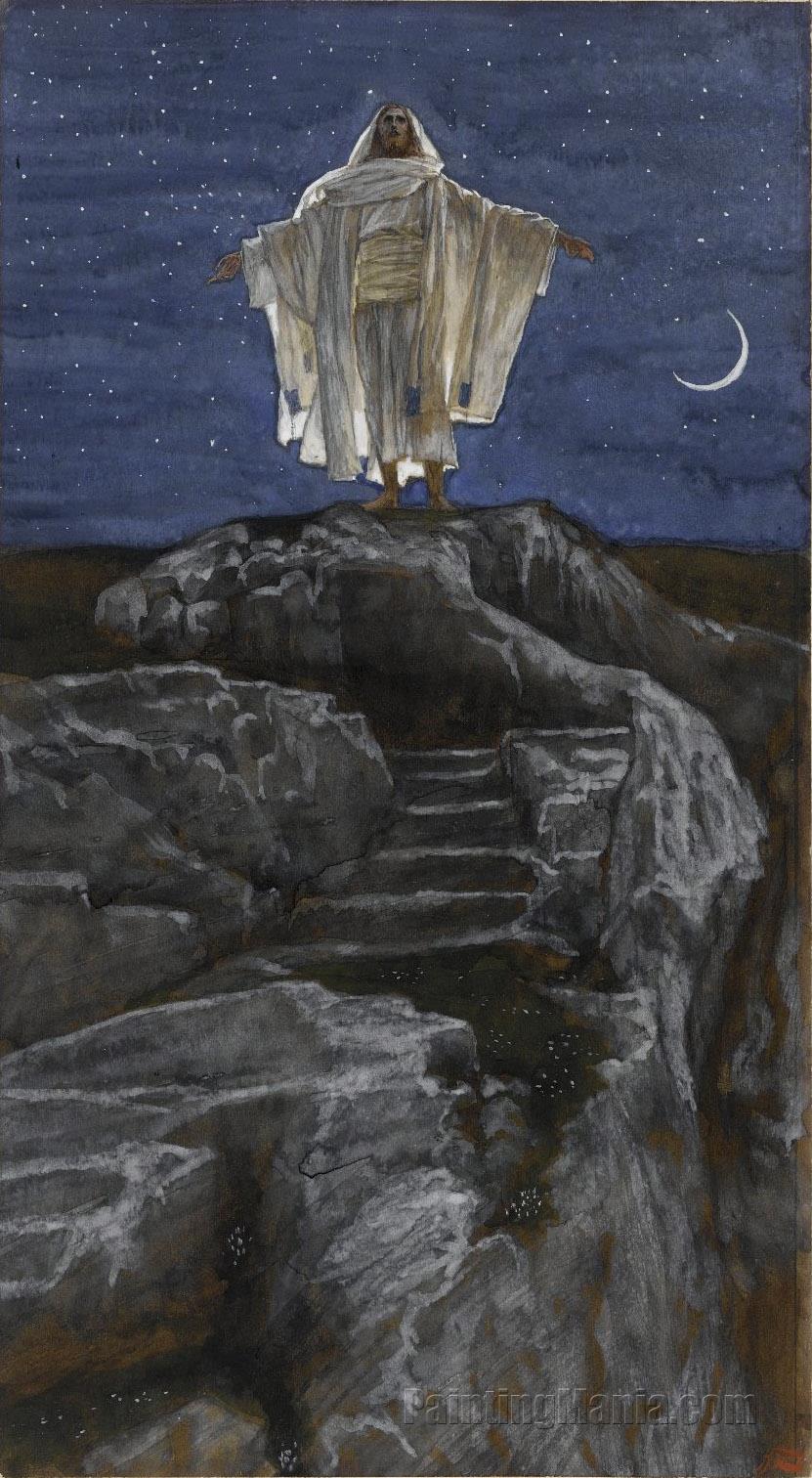 Jesus Goes Up Alone onto a Mountain to Pray James Tissot Paintings