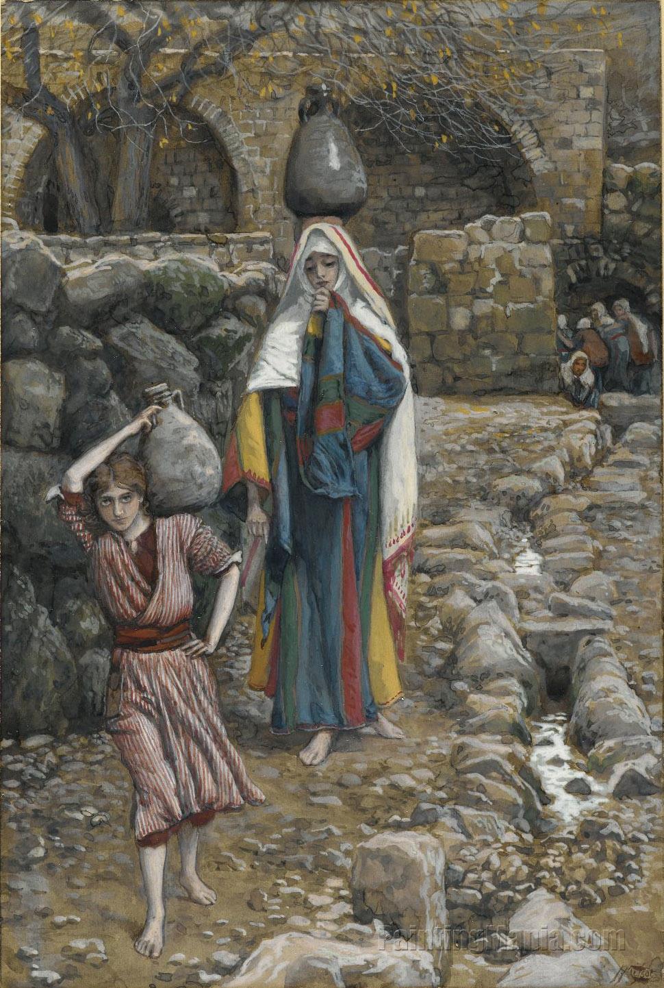 Jesus and his Mother at the Fountain