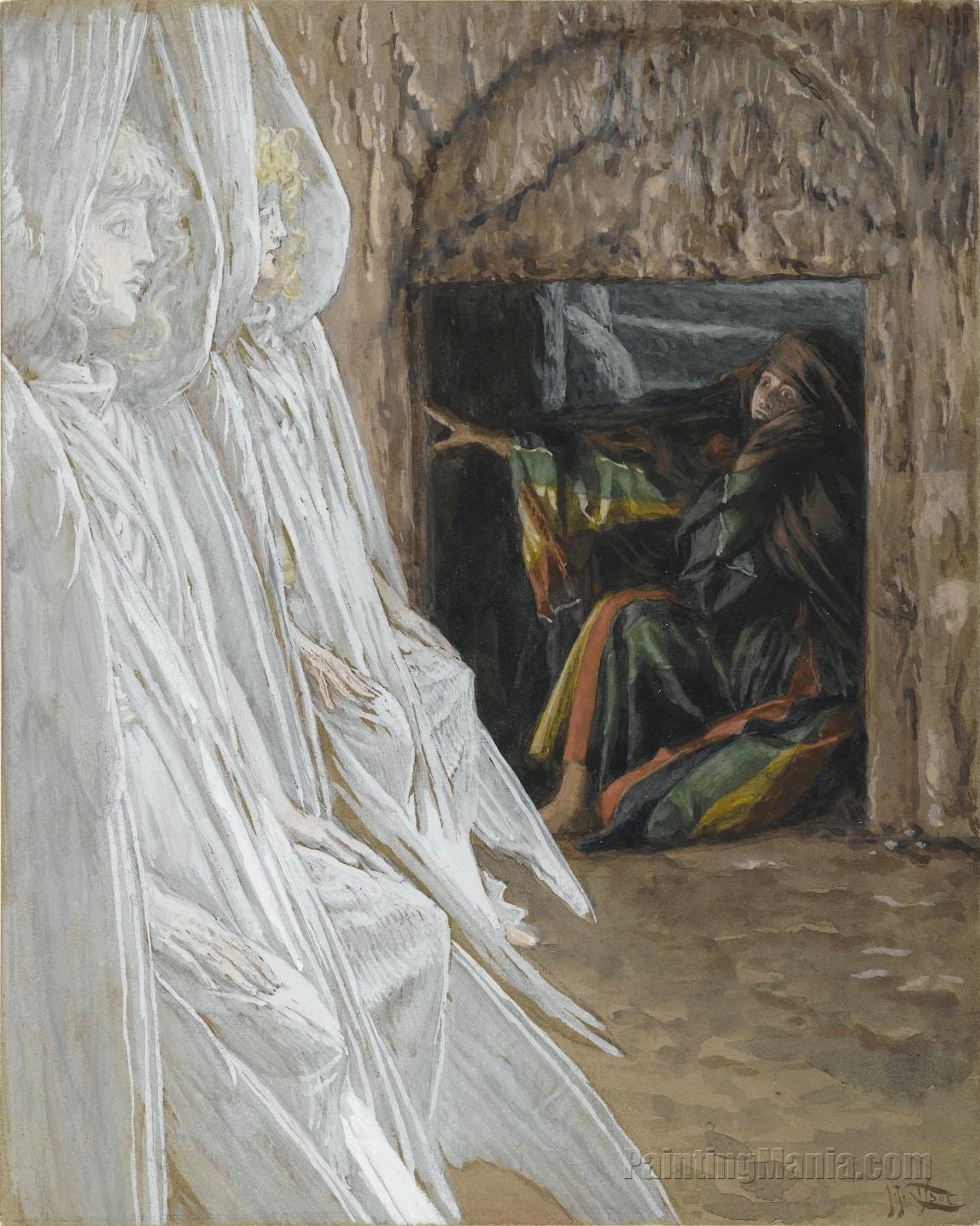 Mary Magdalene Questions the Angels in the Tomb James Tissot