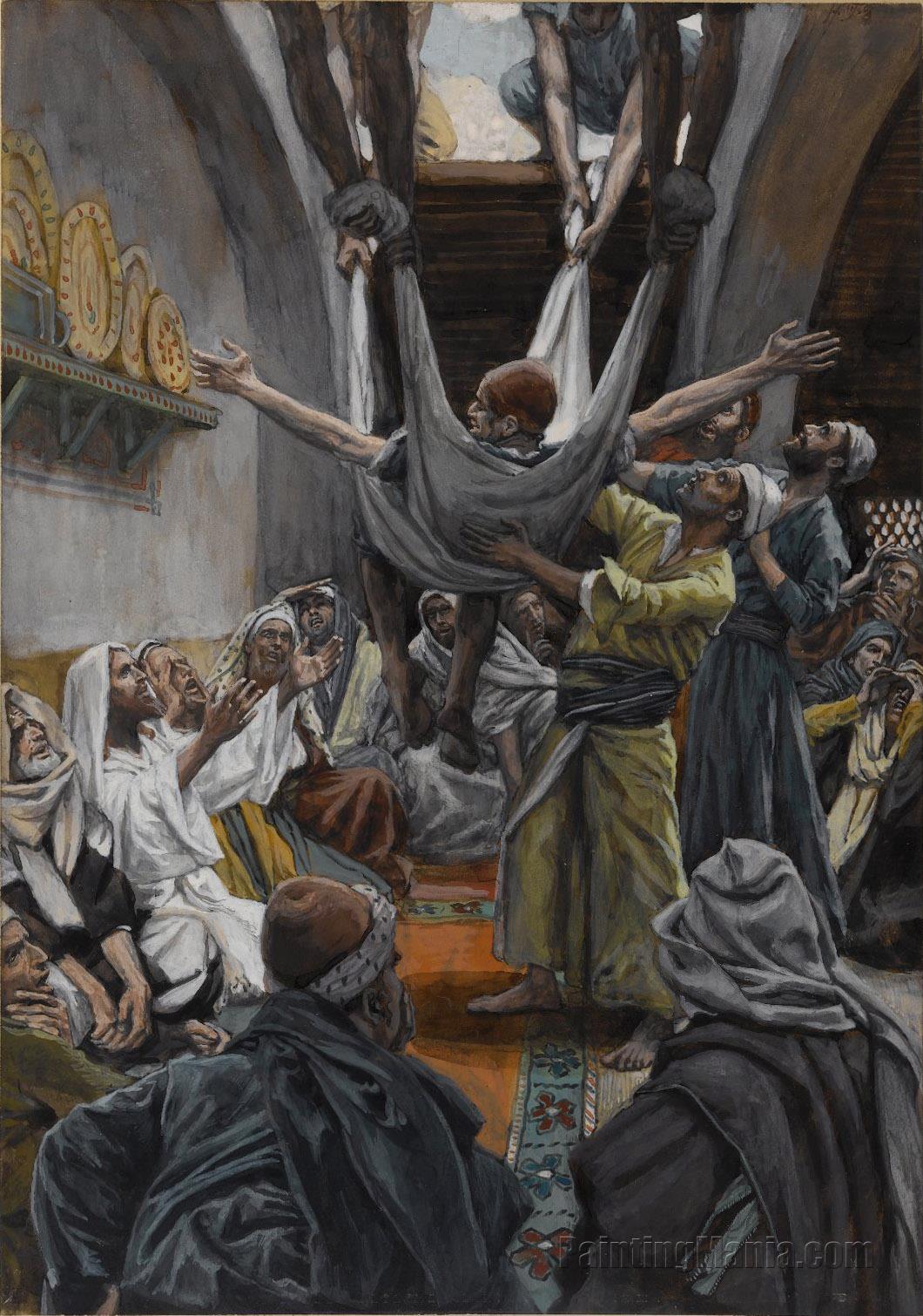 The Palsied Man Let Down through the Roof James Tissot Paintings