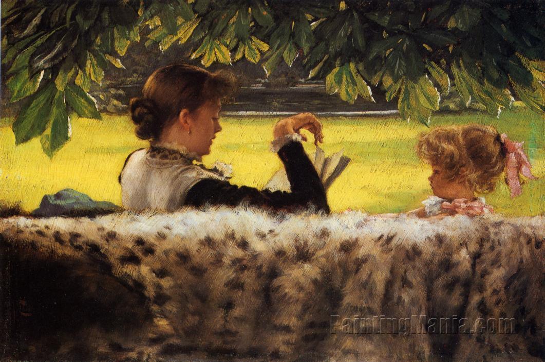 Reading a Story James Tissot Paintings